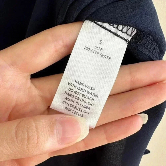 Elodie Navy Blue Swing Tank Top, Sheer Flowy Blouse, Size Small - Picture 11 of 16